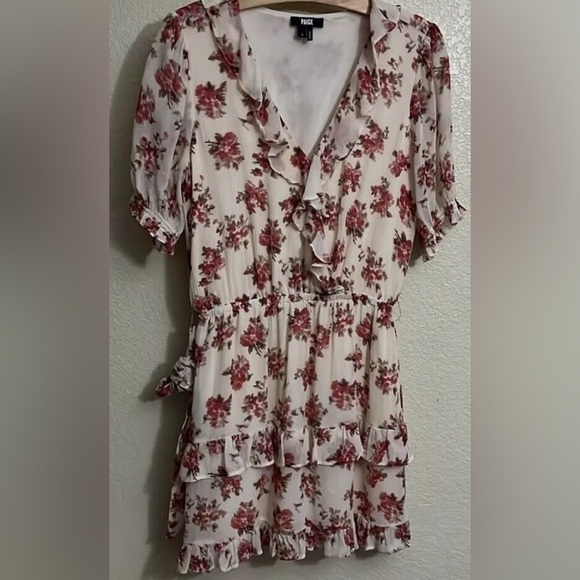 Paige Evonna Floral Silk Gauze Mini Dress
 Size Large - Picture 1 of 5